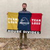 Hawks vs Custom Team House Divided Flag, Personalized NCAA Flag