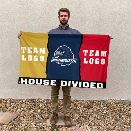 Hawks vs Custom Team House Divided Flag, Personalized NCAA Flag