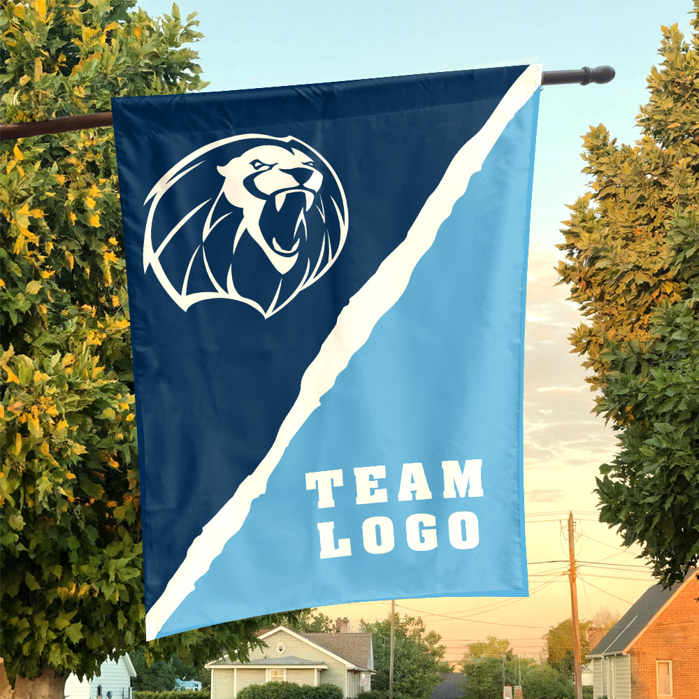Lions vs Custom Team House Divided Flag, Custom College Flag Lions vs Custom Team House Divided Flag, Custom College Flag