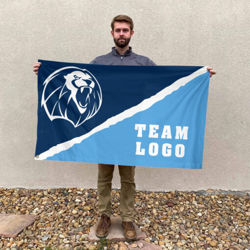 Lions vs Custom Team House Divided Flag, Custom College Flag Lions vs Custom Team House Divided Flag, Custom College Flag