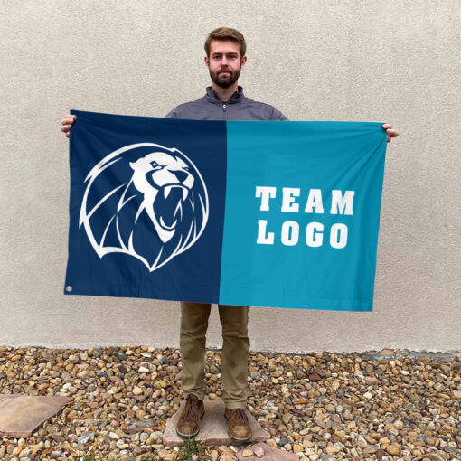Lions vs Custom Team House Divided Flag, Custom NCAA Flag Lions vs Custom Team House Divided Flag, Custom NCAA Flag