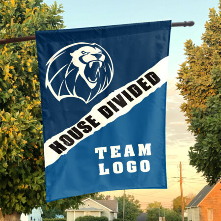 Lions vs Custom Team House Divided Flag, Custom Rivalry Flag