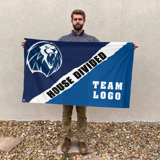 Lions vs Custom Team House Divided Flag, Custom Rivalry Flag Lions vs Custom Team House Divided Flag, Custom Rivalry Flag
