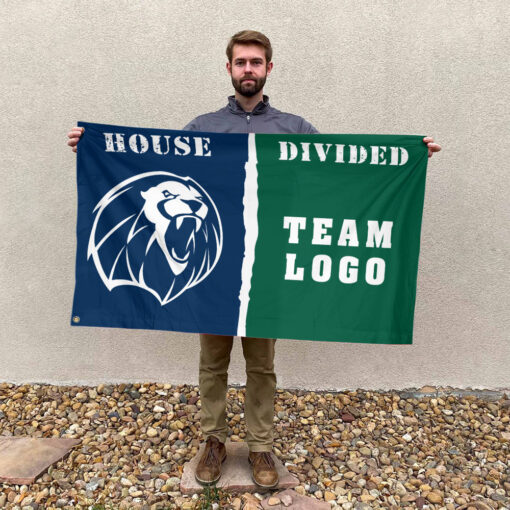 Lions vs Custom Team House Divided Flag, NCAA College Flag Lions vs Custom Team House Divided Flag, NCAA College Flag