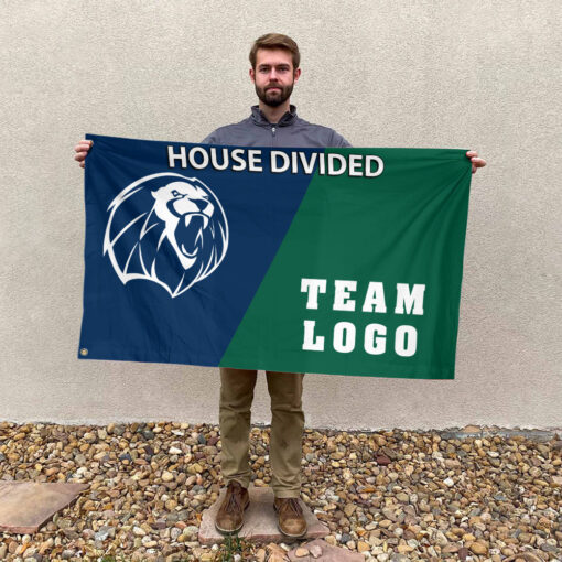 Lions vs Custom Team House Divided Flag, NCAA Custom Flag