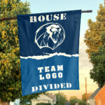 Lions vs Custom Team House Divided Flag, NCAA House Flag