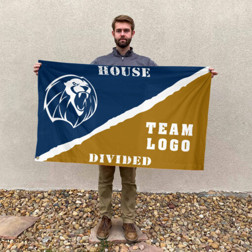 Lions vs Custom Team House Divided Flag, NCAA Rivalry Flag