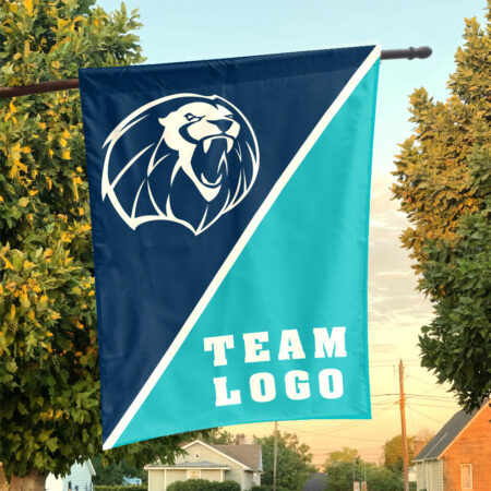 Lions vs Custom Team House Divided Flag, NCAA Split Flag
