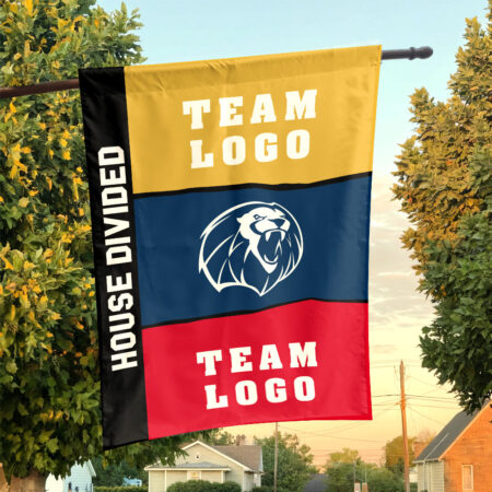 Lions vs Custom Team House Divided Flag, NCAA Two Team Flag
