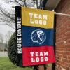 Lions vs Custom Team House Divided Flag, NCAA Two Team Flag