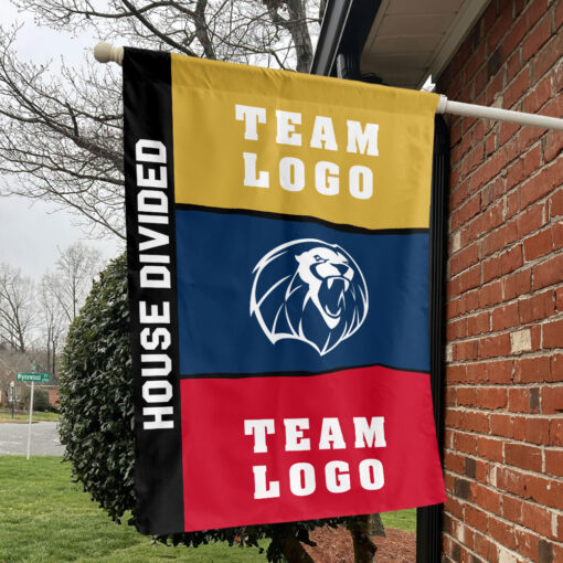Lions vs Custom Team House Divided Flag, NCAA Two Team Flag