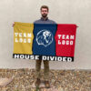 Lions vs Custom Team House Divided Flag, NCAA Two Team Flag