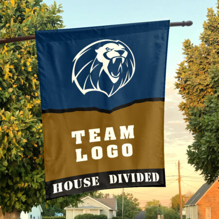 Lions vs Custom Team House Divided Flag, Personalized House Flag