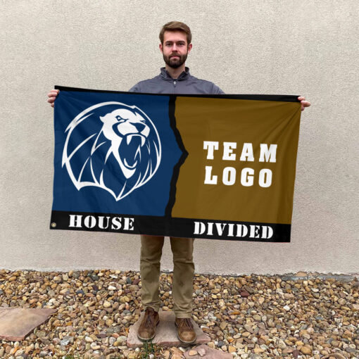 Lions vs Custom Team House Divided Flag, Personalized House Flag