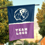 Lions vs Custom Team House Divided Flag, Personalized NCAA Flag