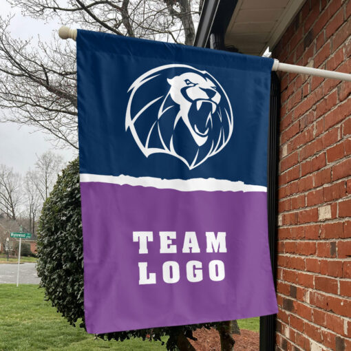 Lions vs Custom Team House Divided Flag, Personalized NCAA Flag