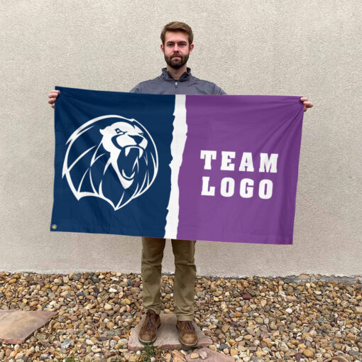 Lions vs Custom Team House Divided Flag, Personalized NCAA Flag