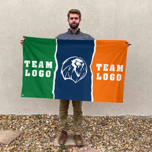 Lions vs Custom Team House Divided Flag, Personalized Spirit Flag