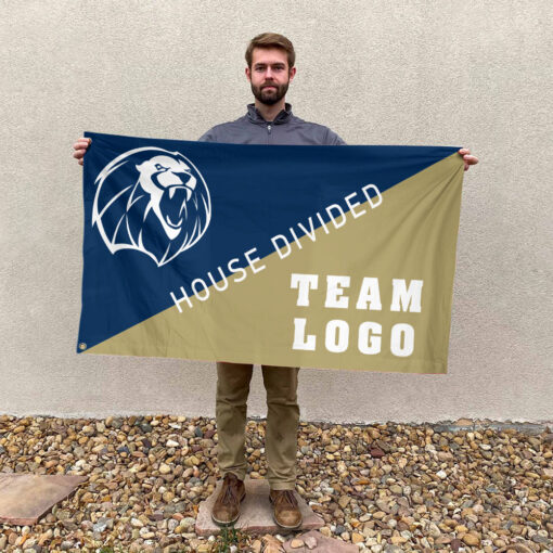 Lions vs Custom Team House Divided Flag, Personalized Split Flag