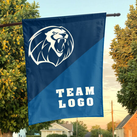 Lions vs Custom Team House Divided Flag, Personalized Team Flag