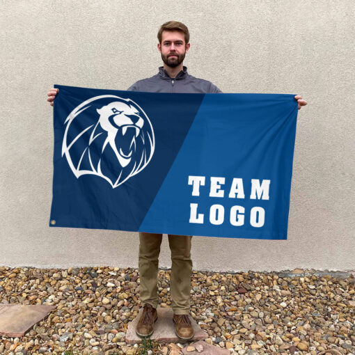 Lions vs Custom Team House Divided Flag, Personalized Team Flag