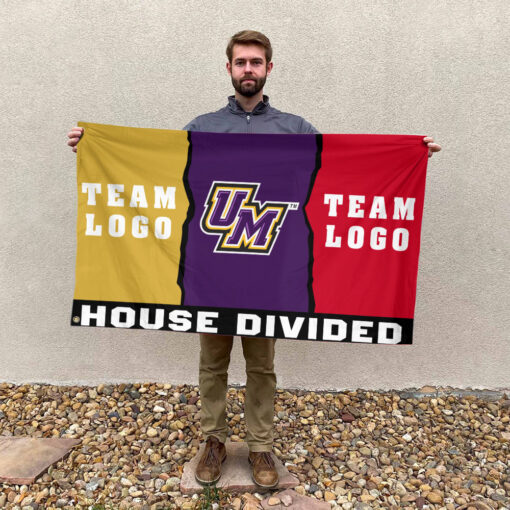 Montevallo Falcons vs Custom Team House Divided Flag, Custom NCAA Flag