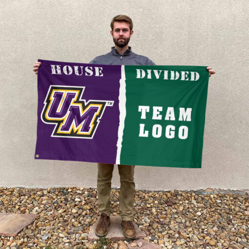 Montevallo Falcons vs Custom Team House Divided Flag, Custom Spirit Flag Montevallo Falcons vs Custom Team House Divided Flag, Custom Spirit Flag