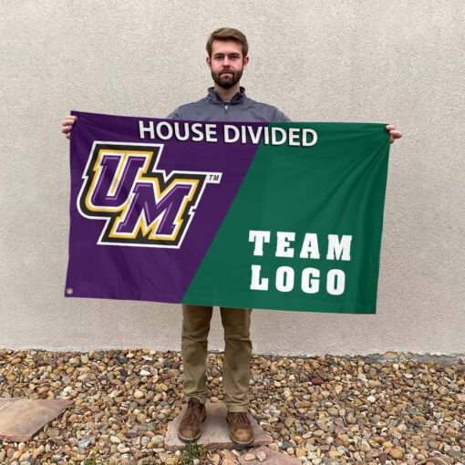 Montevallo Falcons vs Custom Team House Divided Flag, Custom Split Flag Montevallo Falcons vs Custom Team House Divided Flag, Custom Split Flag