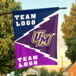Montevallo Falcons vs Custom Team House Divided Flag, NCAA College Flag