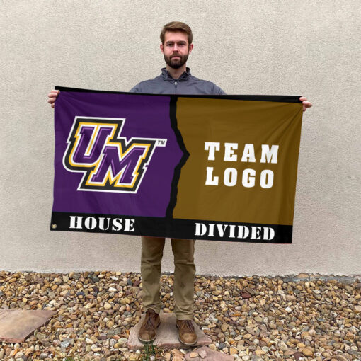 Montevallo Falcons vs Custom Team House Divided Flag, NCAA Rivalry Flag Montevallo Falcons vs Custom Team House Divided Flag, NCAA Rivalry Flag