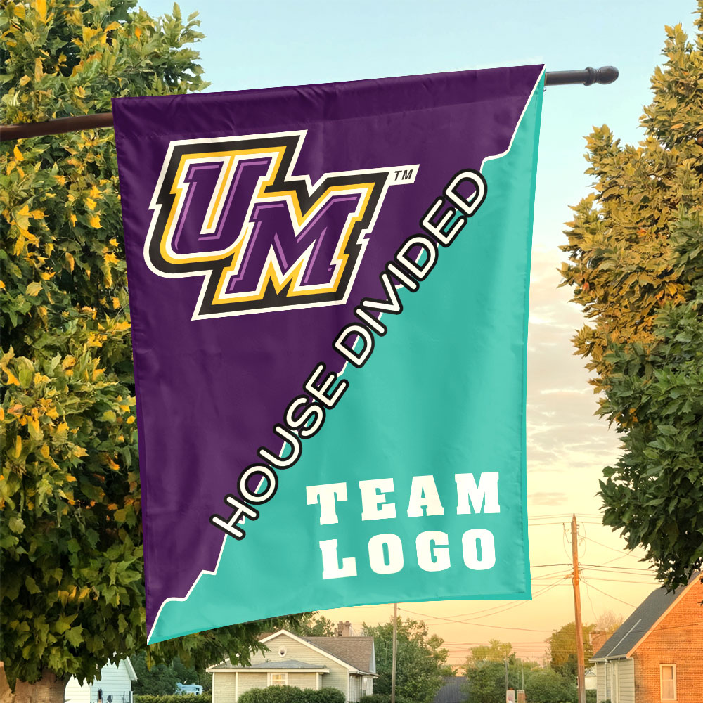 Montevallo Falcons vs Custom Team House Divided Flag, NCAA Split Flag Montevallo Falcons vs Custom Team House Divided Flag, NCAA Split Flag