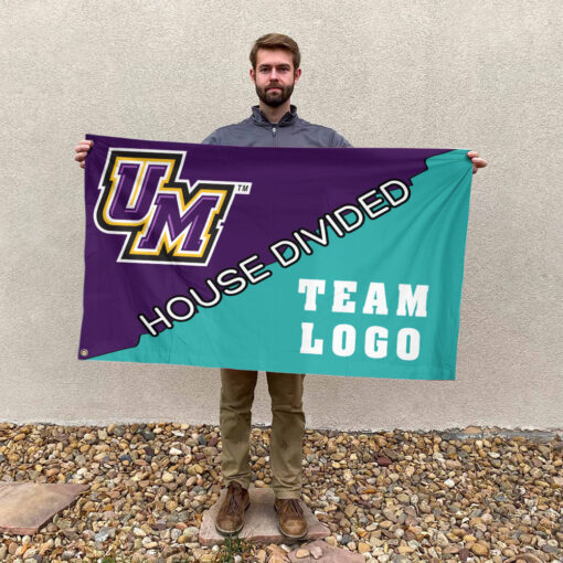 Montevallo Falcons vs Custom Team House Divided Flag, NCAA Split Flag Montevallo Falcons vs Custom Team House Divided Flag, NCAA Split Flag