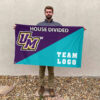 Montevallo Falcons vs Custom Team House Divided Flag, NCAA Team Flag