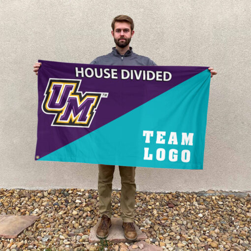 Montevallo Falcons vs Custom Team House Divided Flag, NCAA Team Flag