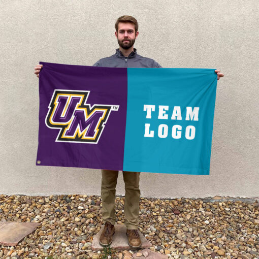 Montevallo Falcons vs Custom Team House Divided Flag, NCAA Two Team Flag Montevallo Falcons vs Custom Team House Divided Flag, NCAA Two Team Flag
