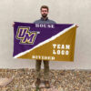 Montevallo Falcons vs Custom Team House Divided Flag, Personalized House Flag 2 Montevallo Falcons vs Custom Team House Divided Flag, Personalized House Flag