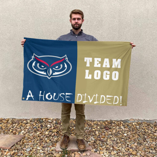 Owls vs Custom Team House Divided Flag, Custom House Flag