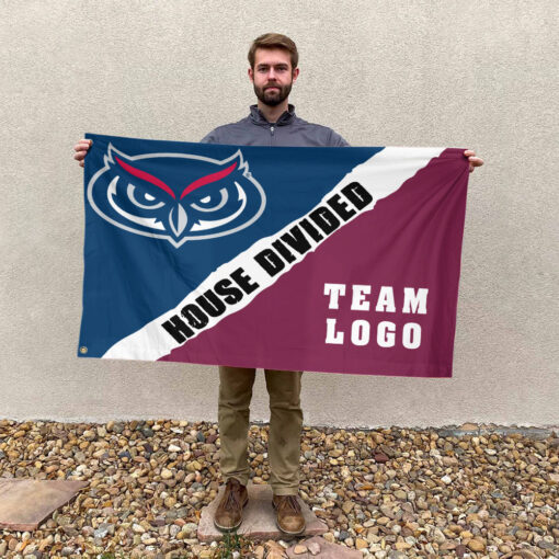 Owls vs Custom Team House Divided Flag, Custom Rivalry Flag