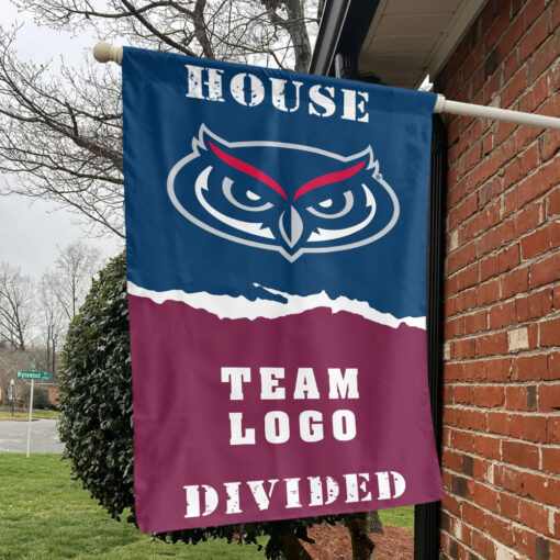 Owls vs Custom Team House Divided Flag, NCAA House Flag