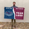 Owls vs Custom Team House Divided Flag, NCAA House Flag