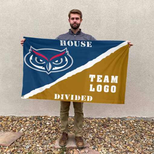 Owls vs Custom Team House Divided Flag, NCAA Rivalry Flag