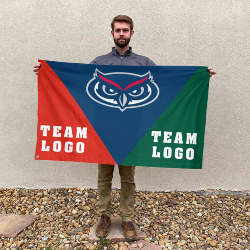 Owls vs Custom Team House Divided Flag, NCAA Spirit Flag