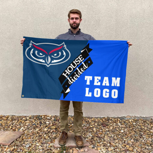 Owls vs Custom Team House Divided Flag, NCAA Team Flag