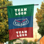 Owls vs Custom Team House Divided Flag, NCAA Two Team Flag