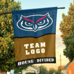 Owls vs Custom Team House Divided Flag, Personalized House Flag