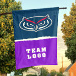 Owls vs Custom Team House Divided Flag, Personalized NCAA Flag