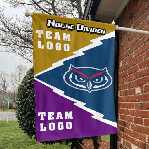 Owls vs Custom Team House Divided Flag, Personalized Spirit Flag