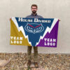 Owls vs Custom Team House Divided Flag, Personalized Spirit Flag