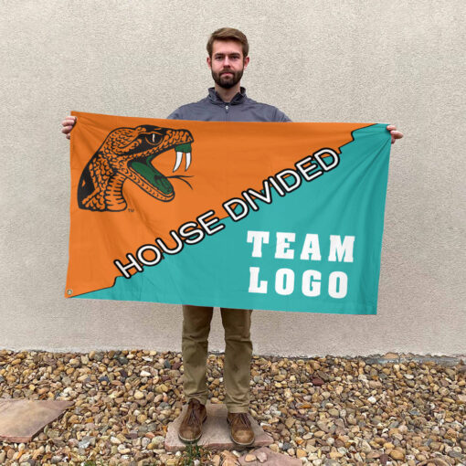 Rattlers vs Custom Team House Divided Flag, College Custom Flag