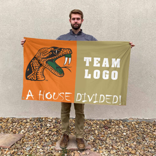 Rattlers vs Custom Team House Divided Flag, Custom House Flag